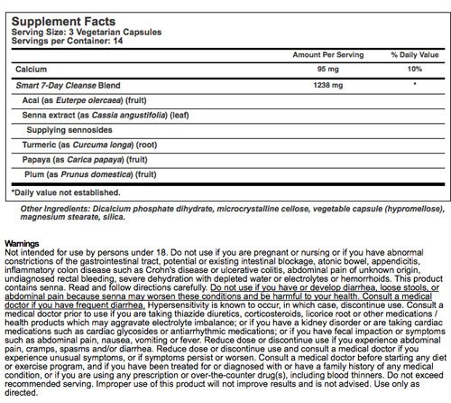 Supplement Facts Bob Harper 7 Day Cleanse