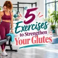 Woman strength training with the title 5 Exercises to Strengthen Your Glutes