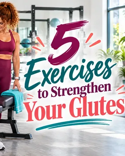 Woman strength training with the title 5 Exercises to Strengthen Your Glutes
