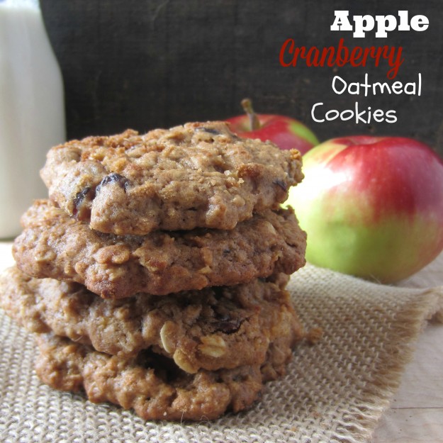 Apple Cranberry Oatmeal Cookies