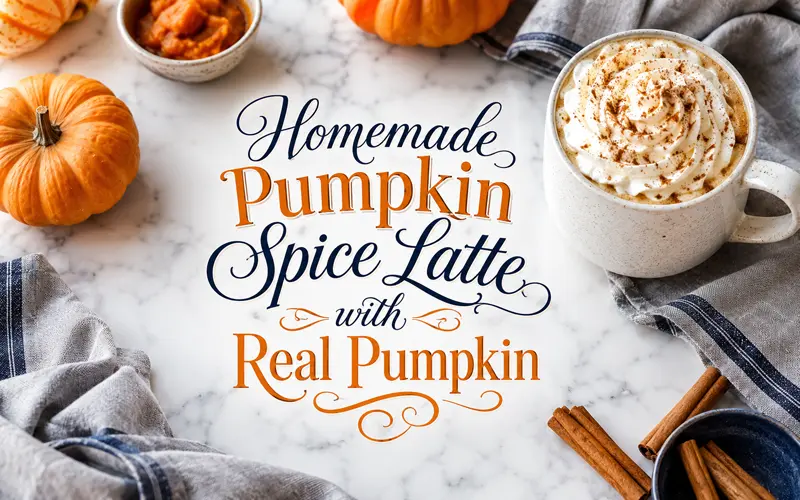 Homemade pumpkin spice latte with real pumpkin recipe