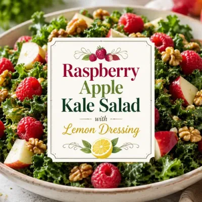 Raspberry Apple Kale Salad with Lemon Dressing