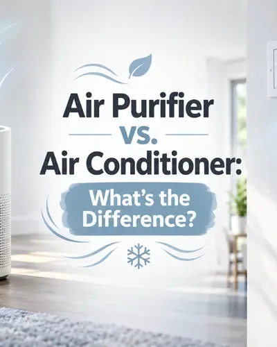 Air purifier and air-conditioning vent illustrating the differences between the two systems.