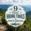 Mountain hiking landscape with 9 Best Hiking Trails in North Carolina title