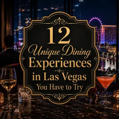Elegant Las Vegas restaurant overlooking the illuminated Strip with fine dining, cocktails, and live entertainment.