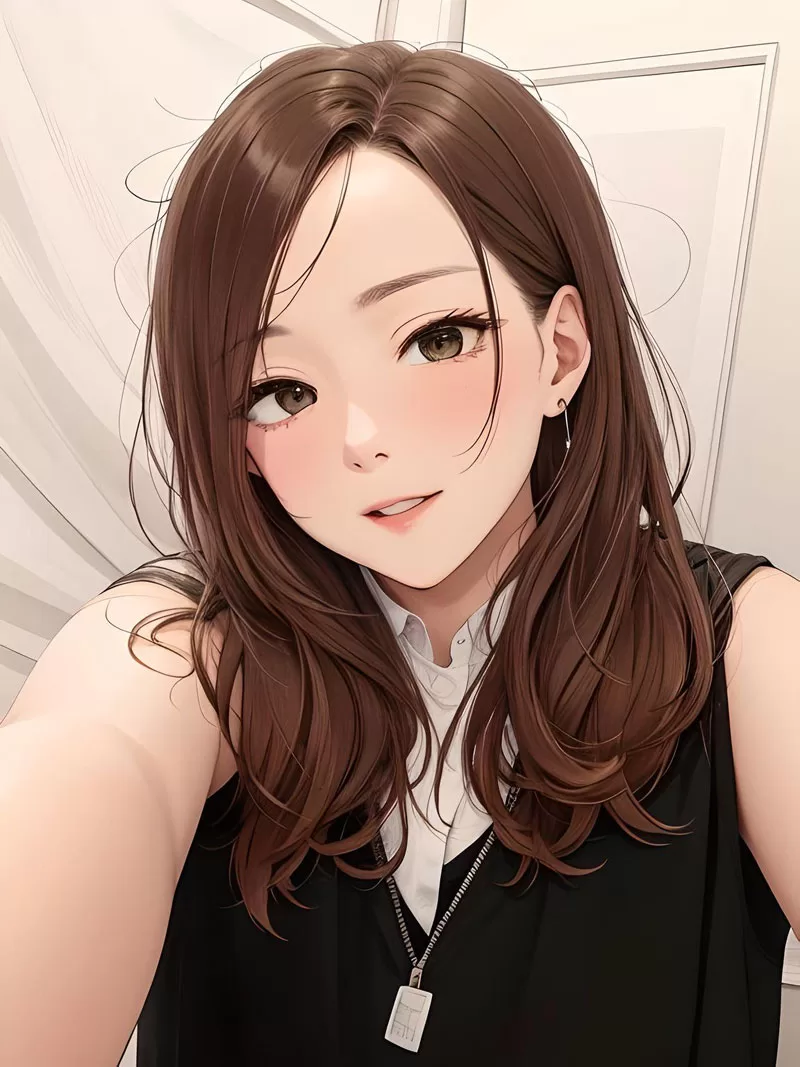 Anime-style portrait created from a selfie using an AI image filter