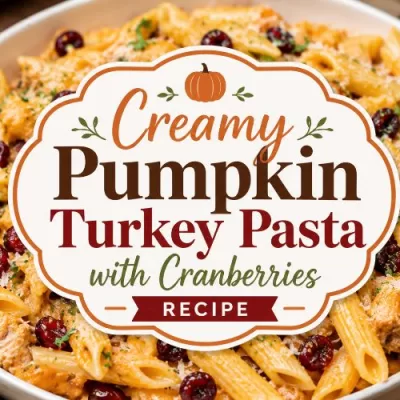 Creamy Pumpkin Turkey Pasta with Cranberries