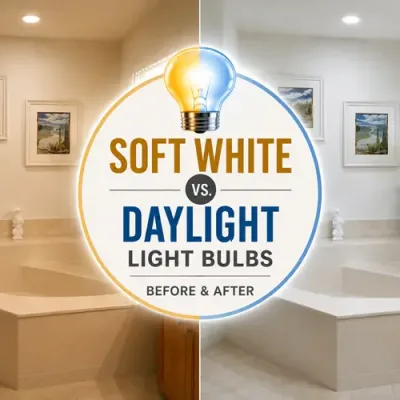 Soft White vs Daylight Light Bulbs: Before and After