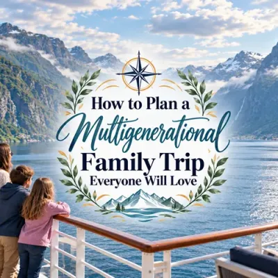 Family overlooking a Norwegian fjord during a multigenerational cruise
