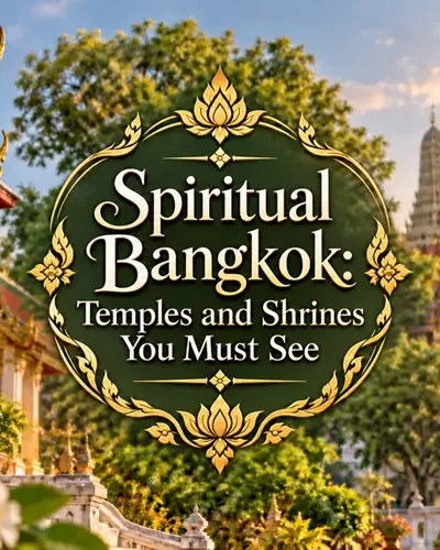 Decorative Bangkok temple image with the article title centered