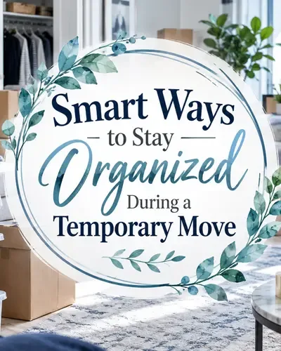 Neatly organized moving boxes and household items ready for a temporary move